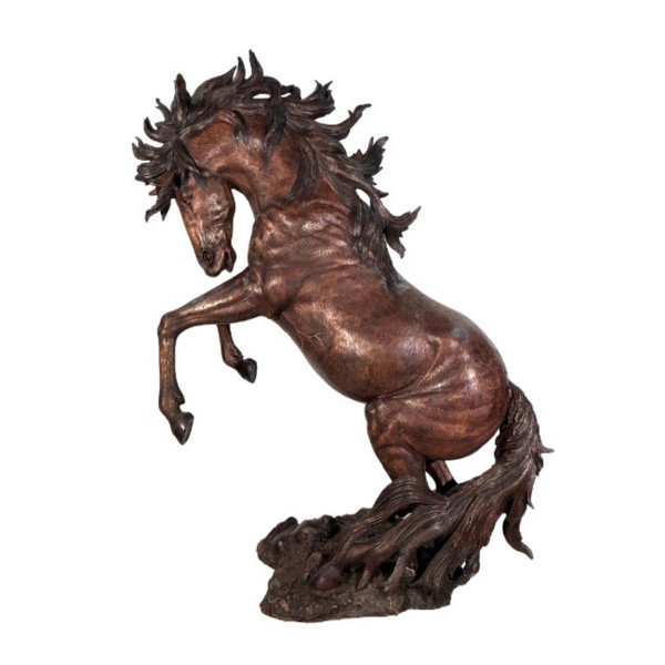 Left Rearing Horse Bronze Sculpture Mustang Life Size Garden Sculpture